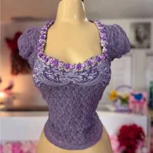 Purple Lace Women's Top Dollskill